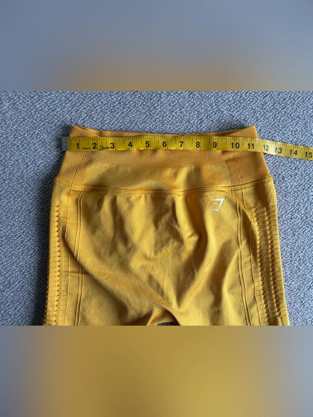 Gymshark Seamless Biker Shorts Women M .Mustard Yellow High Waisted Activewear.